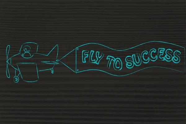 Concept fly to success — Photo