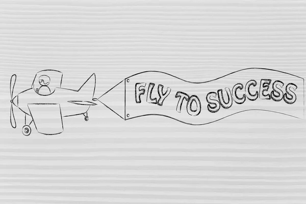 Vliegen naar succes concept — Stockfoto