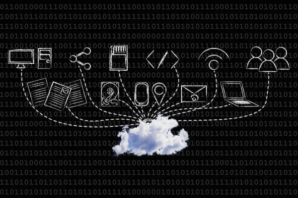 Έννοια του big δεδομένων και cloud computing — Φωτογραφία Αρχείου