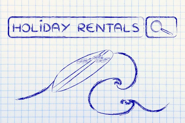 Online keresés holiday rentals — Stock Fotó