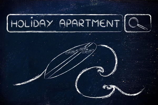 Holiday apartments için online arama — Stok fotoğraf