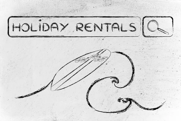 Online keresés holiday rentals — Stock Fotó