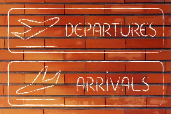 Departures and arrivals illustration — Stock Photo, Image