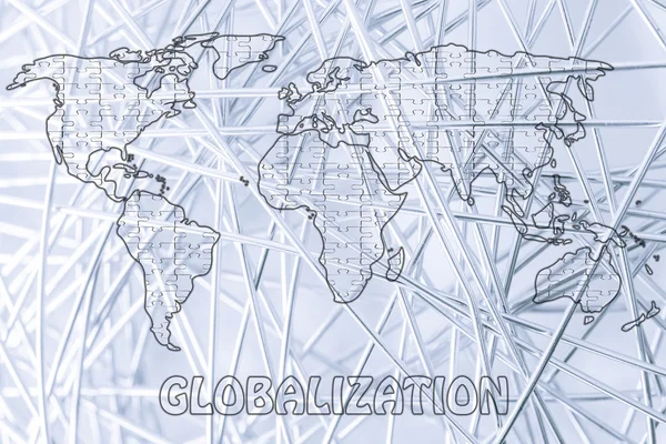 Concept of globalization with world map — Stock Photo, Image