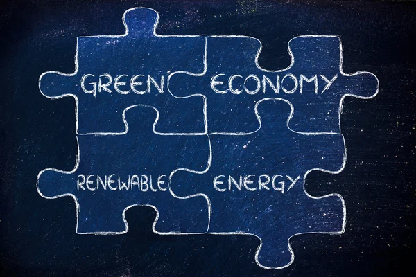 Economía verde e ilustración de energías renovables —  Fotos de Stock