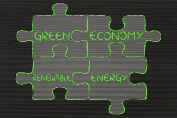 Ilustração da economia verde e das energias renováveis — Fotografia de Stock