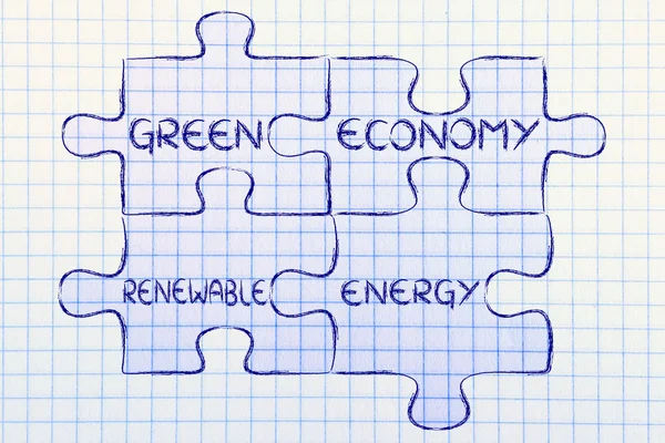 Economía verde e ilustración de energías renovables —  Fotos de Stock