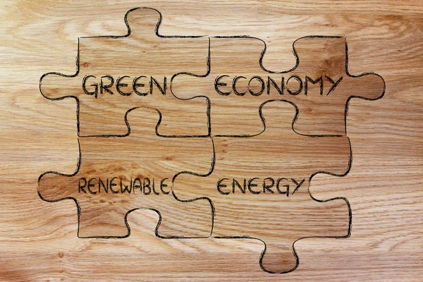 Economía verde e ilustración de energías renovables —  Fotos de Stock