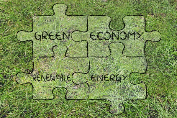 Économie verte et énergies renouvelables illustration — Photo