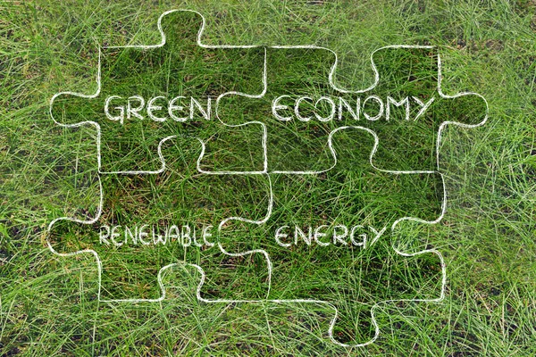 Zielonej gospodarki i energii odnawialnej ilustracja — Zdjęcie stockowe