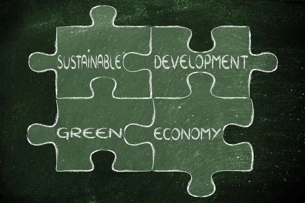 Desenvolvimento sustentável e ilustração da economia verde — Fotografia de Stock