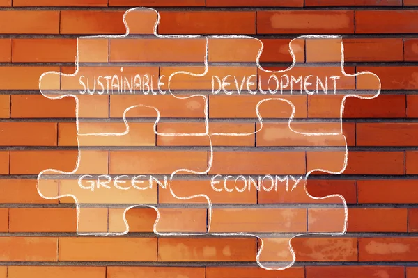 Desenvolvimento sustentável e ilustração da economia verde — Fotografia de Stock