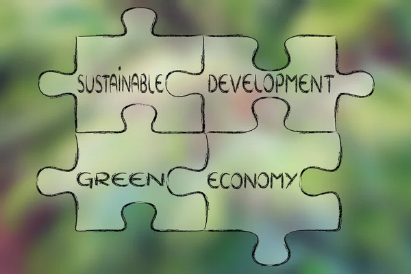 Duurzame ontwikkeling en groene economie illustratie — Stockfoto