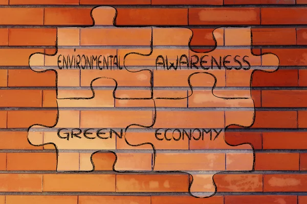 Środowiska świadomości i zielonej gospodarki ilustracja — Zdjęcie stockowe
