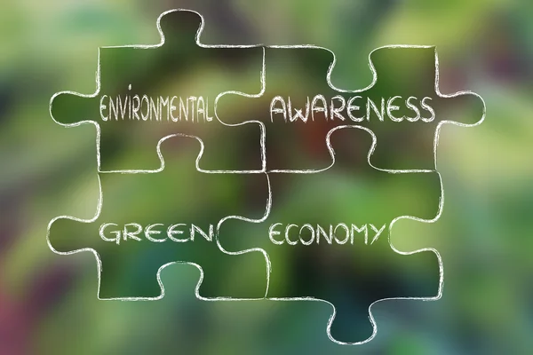 Sensibilización medioambiental e ilustración de la economía verde —  Fotos de Stock