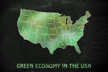 concept of ecology and green econmy with USA map