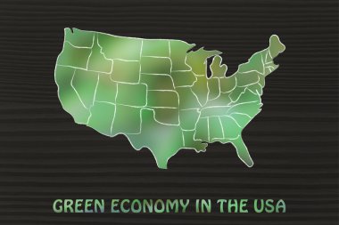 concept of ecology and green econmy with USA map