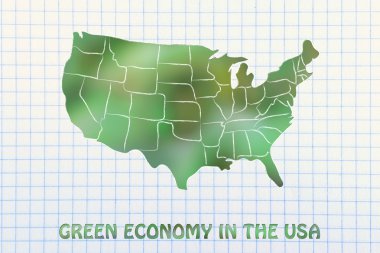 concept of ecology and green econmy with USA map