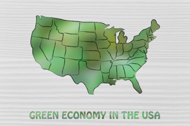 concept of ecology and green econmy with USA map