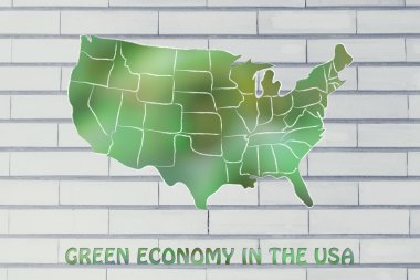 concept of ecology and green econmy with USA map