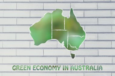 concept of ecology and green economy with Australia map