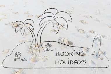 Metin ile rezervasyon tatil ada çöl