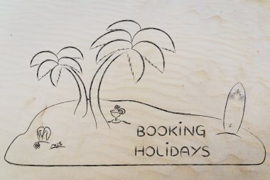 Metin ile rezervasyon tatil ada çöl