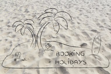Metin ile rezervasyon tatil ada çöl