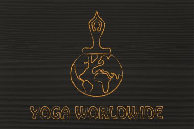 Yoga dünya çapında illüstrasyon