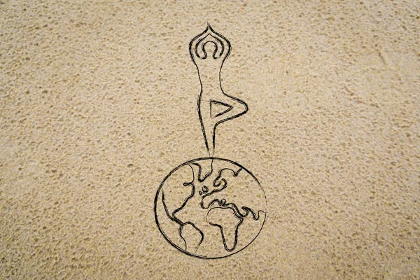 Yoga worldwide illustration — Stock Photo, Image