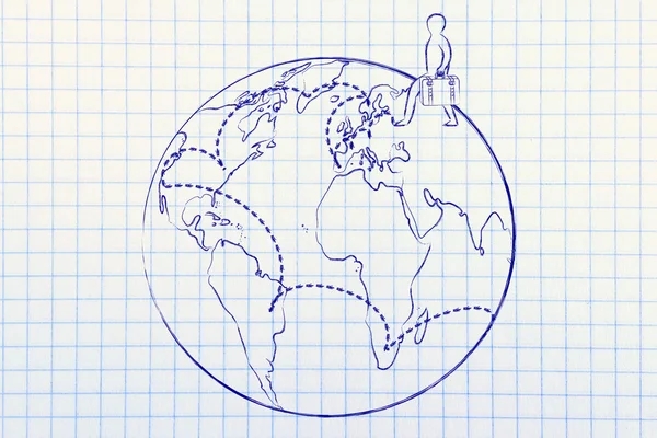 Globetrotter liv illustration — Stockfoto