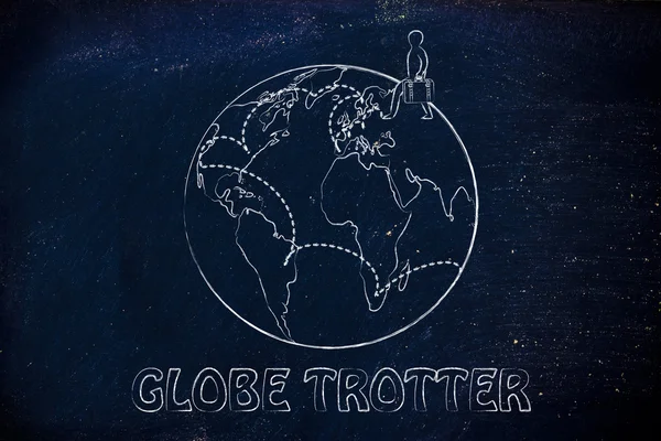 Essendo un globetrotter illustrazione — Foto Stock