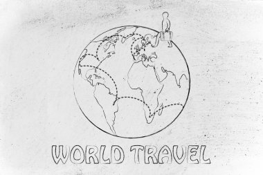 dünya seyahati illüstrasyonu