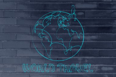 dünya seyahati illüstrasyonu