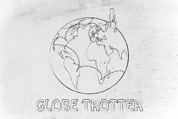 Essendo un globetrotter illustrazione — Foto Stock
