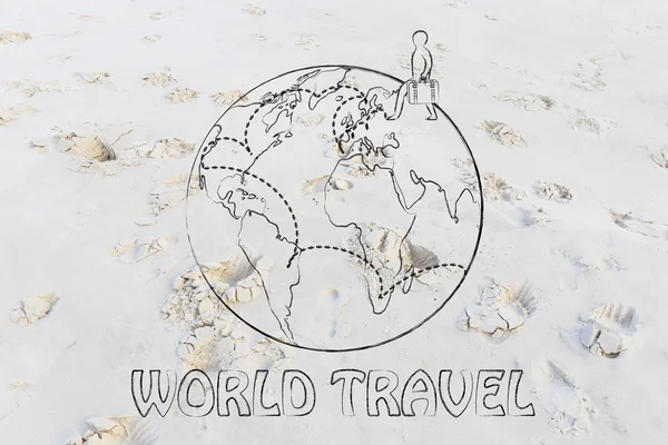 Ilustracja podróży świata — Zdjęcie stockowe