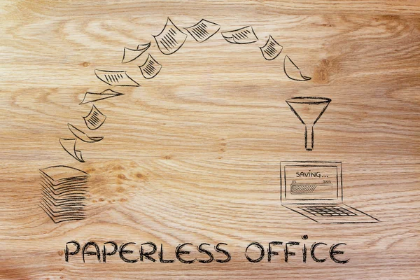 Begreppet papperslösa kontoret — Stockfoto