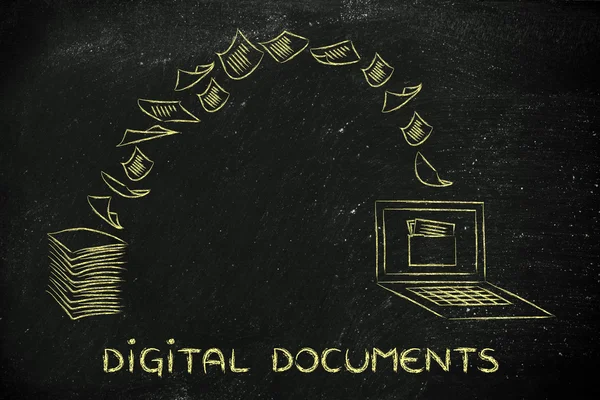 Concept of digital documents — Stock Photo, Image