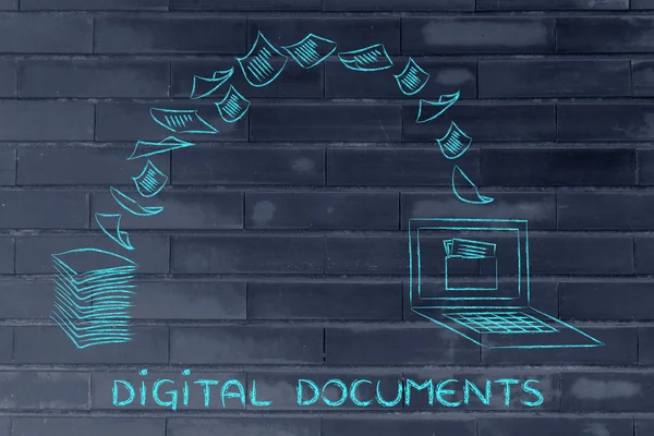 Conceito de documentos digitais — Fotografia de Stock