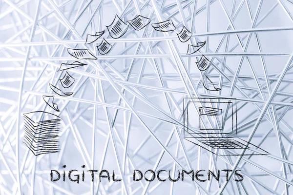 Концепція цифрових документів — стокове фото