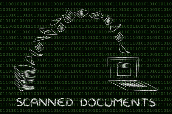 Concept van het scannen van documenten — Stockfoto