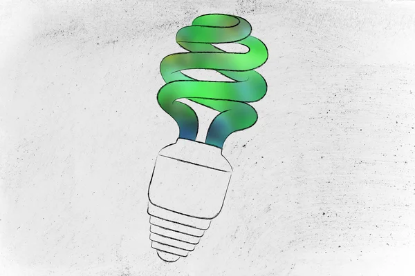 Energy saving bulb with green fill — Stock Photo, Image