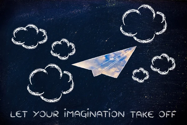 Let your imagination take off illustration — Stock Photo, Image