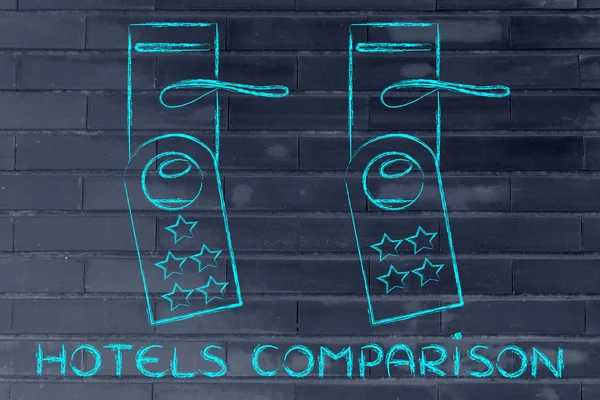 Comparing hotel illustration — Stock Photo, Image