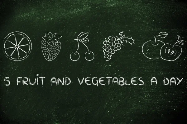 5-en-dag frukt och grönsaker — Stockfoto