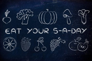 5 günde karışık meyve ve sebze, sağlıklı beslenme