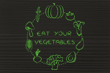 sağlıklı gıda ve besin illüstrasyon