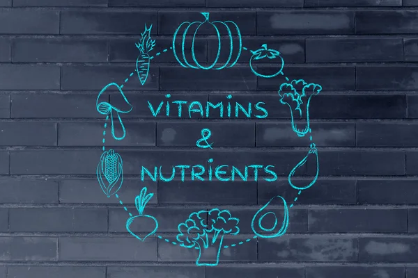 Vitamins & nutrients illustration — Stock Photo, Image