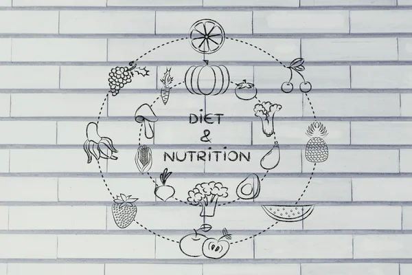 Diéta & táplálkozás illusztráció — Stock Fotó