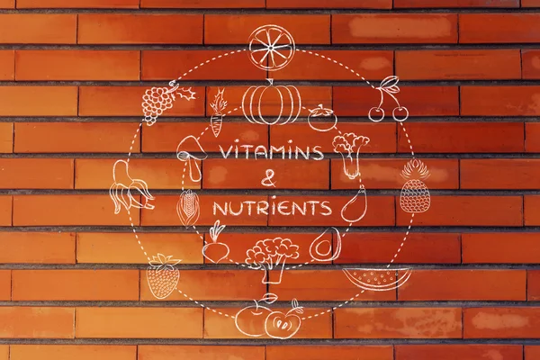 Vitamins and nutrients illustration — Stock Photo, Image